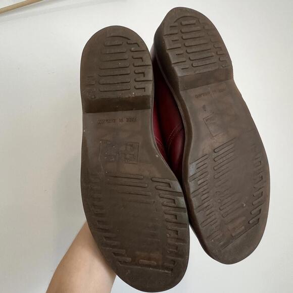 Vintage 1990’s Doc Martens Made In England Oxblood Oxford Shoes Men's 11 Red 6 H - Picture 3 of 14